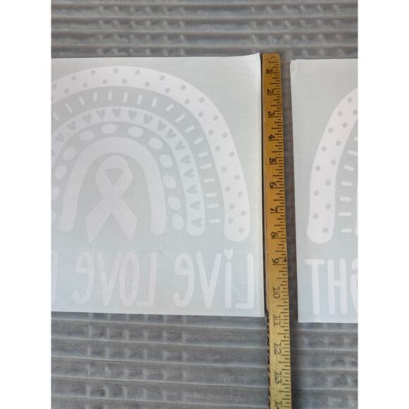 Bundle of 2  Live Love Fight White Heat Transfer New Cancer Awareness - Picture 3 of 4